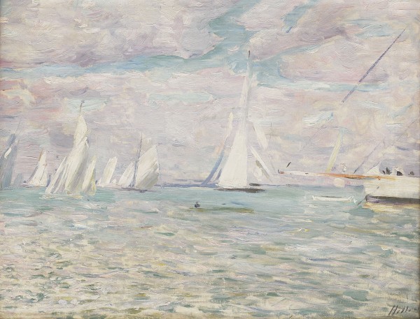 Regatta at Cowes (study) by Paul Cesar Helleu